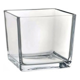 Kit 6 Vaso Castiçal De Vidro Transparente Quadrado Luxo Cor Água