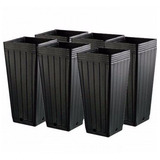 Kit 6 Vasos 7l + 6 Pratos Cultivo Indoor Mudas Planta Grow