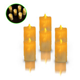 Kit 6 Vela Led Eletrônica Decorativa Amarela Gg 11cm bateria
