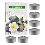 Kit 6 Velas Rechaud Perfumada Relaxante Floral Suave Cinza