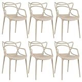 Kit 6 X Cadeiras Masters Allegra Nude