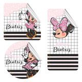 Kit 60 Adesivos Minnie Rosa Latinha Tubete Caixinha
