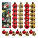 Kit 60 Bolas De Natal 3 E 4cm Kit Natal Enfeites Natalinos
