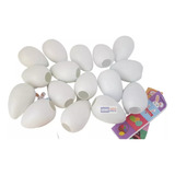 Kit 60 Casquinhas De Ovos De Páscoa Brancas Plástico