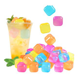 Kit 60 Cubos De Gelo Artificial Reutilizável Coloridos