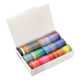 Kit 60 Fitas Washi Tape Arco íris Journal Acabamento Box