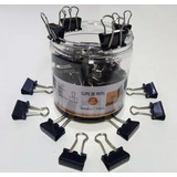 Kit 60 Mini Blinder Clip Preto 15mm Prendedor De Papel Mj 