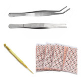 Kit 600 Sementes Acupuntura Vaccaria 2 Pinças Apalpador