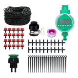 Kit 65pc Irrigação Temporizador Gotejador Bicos 30m Tubo