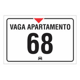 Kit 68 Placas Garagem Vaga Apartamento Veículo Pvc 25x18