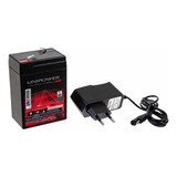Kit 6v 4ah Carregador C Led Moto Bandeirantes
