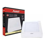 Kit 6x Painel Sobrepor Quadrado 12w Avant Branco Neutro