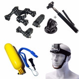 Kit 7 Acessórios Suporte Gopro Sjcam Bastão Flutuante Cabeça
