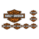 Kit 7 Adesivos Refletivo Capacete Harley Davidson Cycles Hd3
