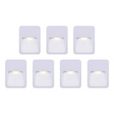 Kit 7 Balizador Parede Escada Led 2w Branco Quente 3000k 4x2 110v 220v
