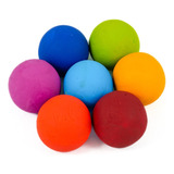 Kit 7 Bolas Coloridas Montessori Sensorial Em Madeira Bebê