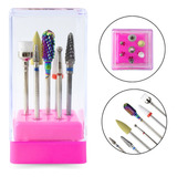 Kit 7 Broca Cerâmica Tungstênio Diamantada Limpeza Suporte