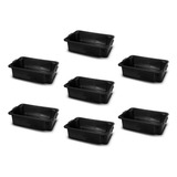 Kit 7 Caixa Plástica Reforçada Para Massa E Concreto 40l