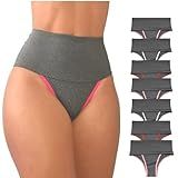 Kit 7 Calcinhas Modeladoras Cós Alto Compressão Para Barriga Cintura Alta Sem Costura Forro 100 Algodão Cinza P VIÉRE