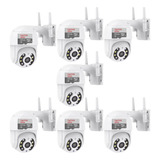 Kit 7 Camera Ip Rotativa Wifi Prova De Água 7 Cartão 64gb