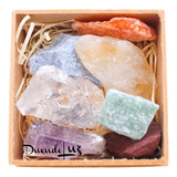 Kit 7 Chakras Cristal Pedra Natural Equilíbrio Energia Reiki