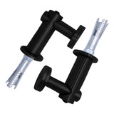 Kit 7 Conector Aço Inox Vidro Alvenaria Preto Fosco