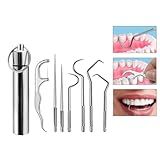 Kit 7 Conjunto Higiênico Bucal Palitos De Dentes Aço Inoxidável Reutilizável E Portátil Pratico Para O Seu Dia Dia