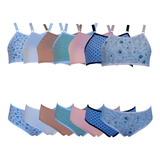 Kit 7 Conjunto Top E Calcinha Infantil Algodão Atacado