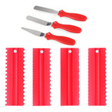 Kit 7 Espátulas Confeiteiro Decorativas Alisadores De Bolos