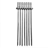 Kit 7 Espeto Em Inox Para Churrasco Suporte Inox Premium