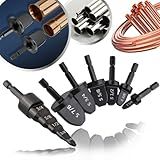 Kit 7 Haste Flangeador Alargador Broca Escalonado 1-4-7-8 Pol Canos Tubos Cobre Alumínio Parafusadeira Furadeira Morsa Refrigeração Ar Condicionado Cano Freio Automotivos Freezer Geladeiras