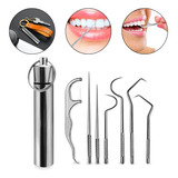 Kit 7 Instrumentos Inox Limpeza Dental Removedor Tártaro
