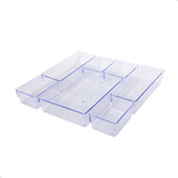 Kit 7 Organizador Multiuso Modular Gavetas Acrílico Cristal