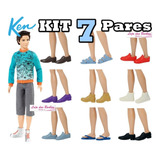 Kit 7 Pares Sapatos P Boneco Ken Barbie Lote Sapatinhos