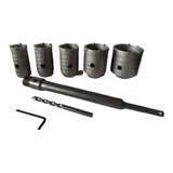Kit 7 Pçs Sds Plus Jogo De Serra Copo Concreto P Martelete