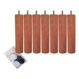 Kit 7 Pe Para Cama Box Casal Pés De Madeira 20cm Pé Palito P