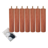 Kit 7 Pe Para Cama Box Casal Pés De Madeira 20cm Pé Palito P