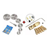 Kit 7 Peças Serra Circular Mini Mandril Acoplável P Motor