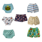 Kit 7 Peças Short Tapa Fralda Cueca Calcinha Bebê Enxoval