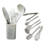 Kit 7 Peças Utensílios De Cozinha Silicone E Suporte Wellmix