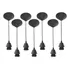 Kit 7 Pendentes Preto Cabo Pp 1 5m Soquete E27   Canopla