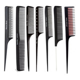 Kit 7 Pentes Carbono Profissional Cabeleireiro Marco Boni
