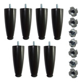 Kit 7 Pés Para Cama Box Ou Baú Casal Preto Juvene C Porcas