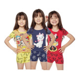Kit 7 Pijamas Barato Estampado Princesas