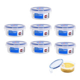 Kit 7 Potes Herméticos Tampa 4 Travas Bebe Papinha Lock lock