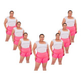 Kit 7 Shorts Suplex Curtinho Academia Moda Fitness Plus Size