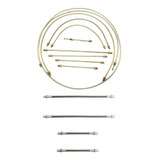 Kit 7 Tubo Freio Completo 4 Flexível Fusca Freio A Tambor