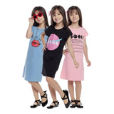 Kit 7 Vestido Várias Estampas Juvenil Menina Direto Fábrica