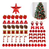 Kit 70 Enfeites Decoração Árvore De Natal Pendentes Bolinhas