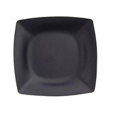 Kit 70 Prato Quadrado Plástico Preto Refeição Lanche Atacado